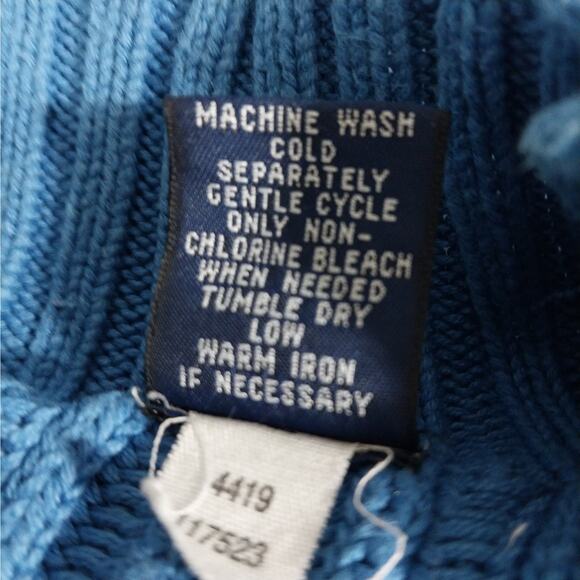 THE GAP! FAB SKY BLUE 100% COTTON RIBBED KNIT MOCK NECK, L/S SWEATER! SZ L - Picture 8 of 9